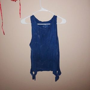 American Eagle Blue Mineral Wash Top